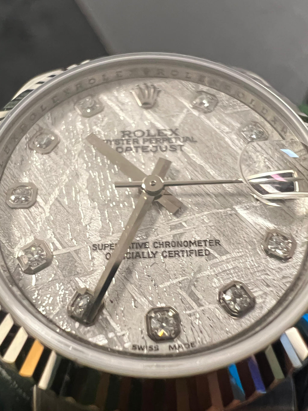!RARE! Rolex 178274 Factory Meteorite Diamond Dial Box & Papers 31mm Oyster