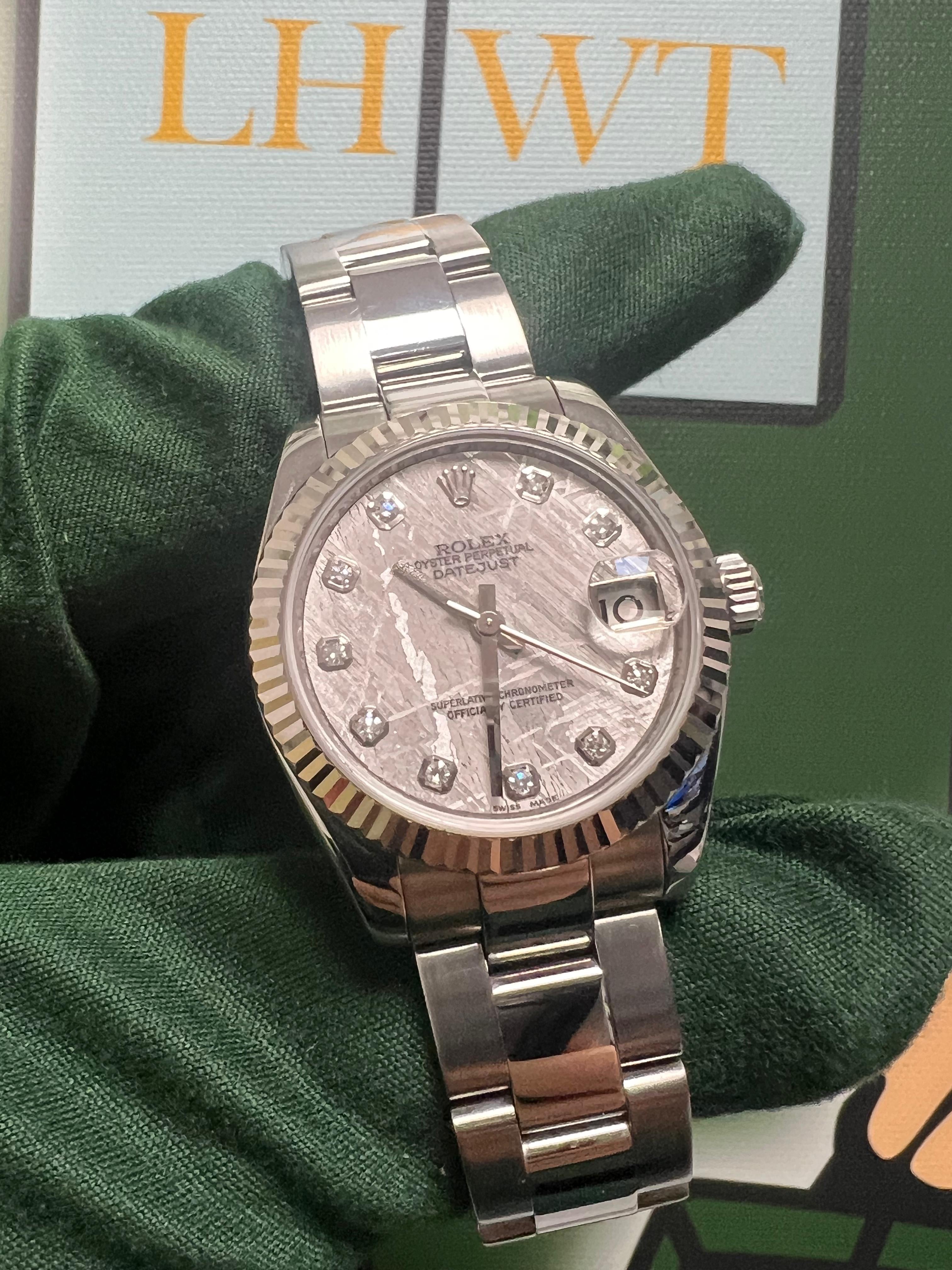 !RARE! Rolex 178274 Factory Meteorite Diamond Dial Box & Papers 31mm Oyster