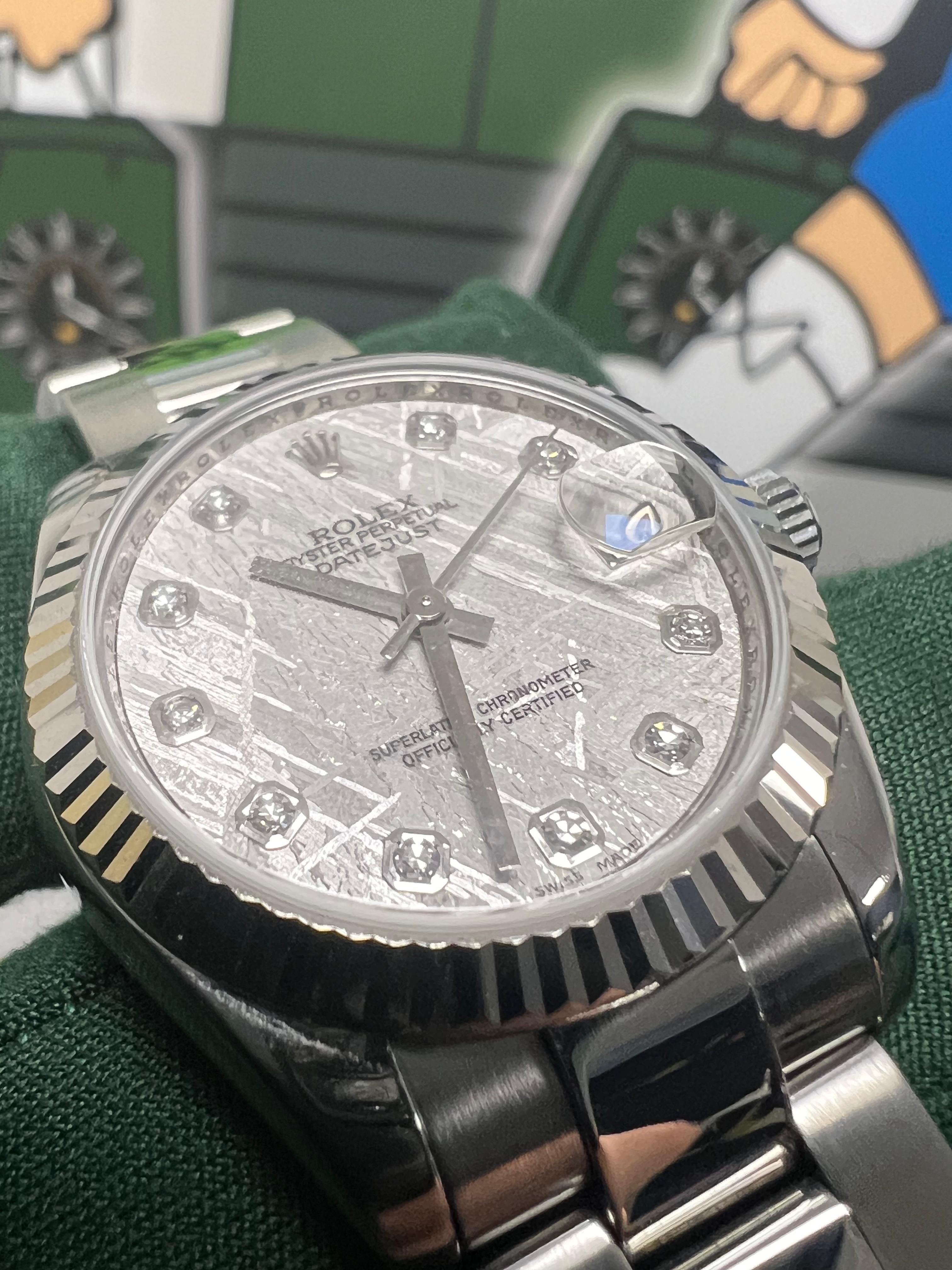 !RARE! Rolex 178274 Factory Meteorite Diamond Dial Box & Papers 31mm Oyster