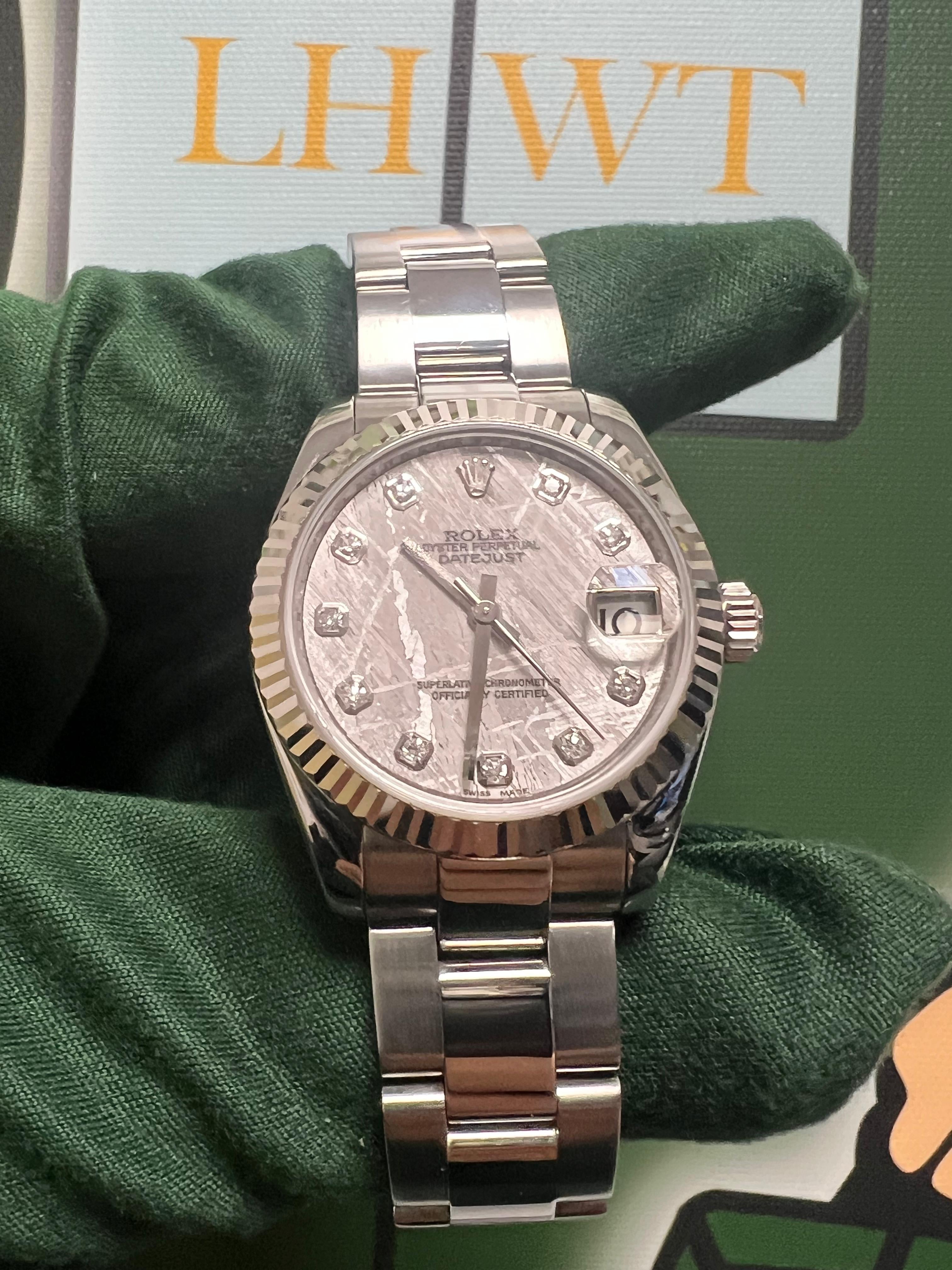 !RARE! Rolex 178274 Factory Meteorite Diamond Dial Box & Papers 31mm Oyster