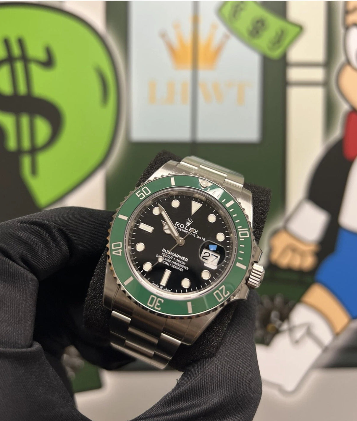 Rolex Submariner Men's Black Green Watch - 126610LV - Starbucks Ceramic Mark 2