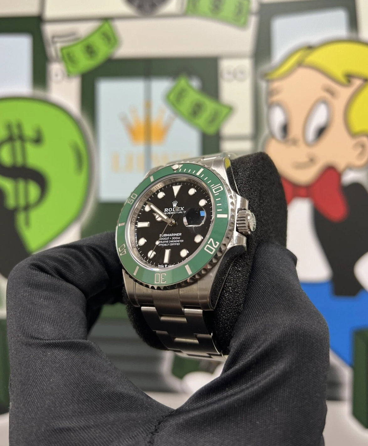 Rolex Submariner Men's Black Green Watch - 126610LV - Starbucks Ceramic Mark 2