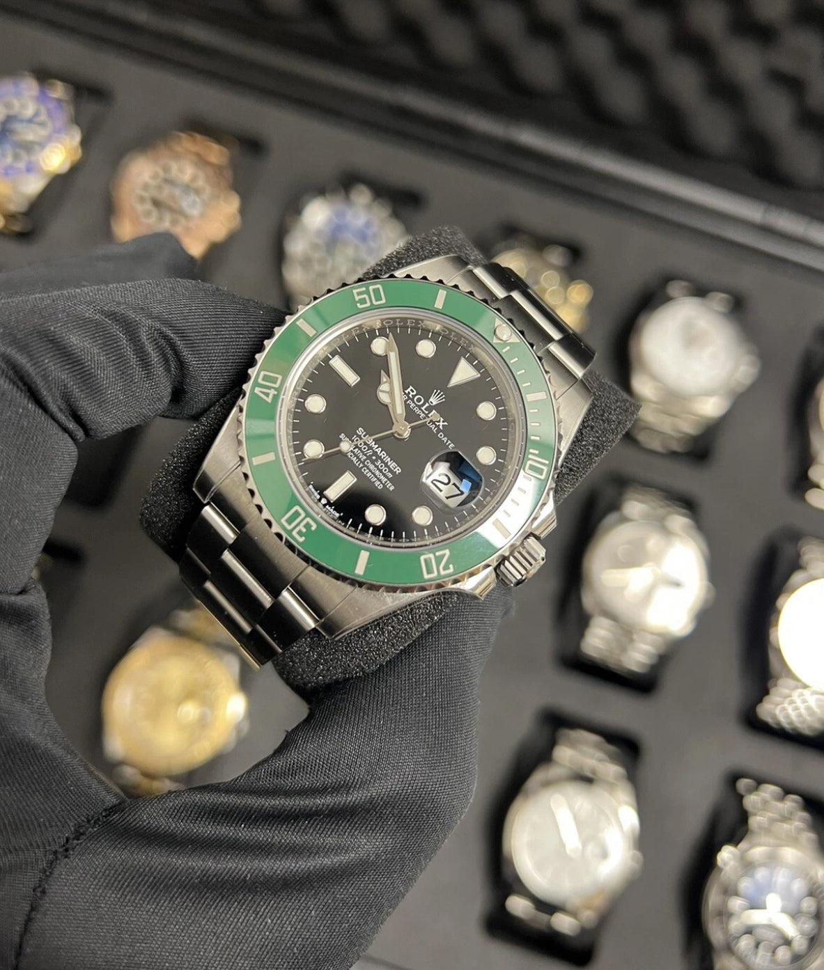 Rolex Submariner Men's Black Green Watch - 126610LV - Starbucks Ceramic Mark 2