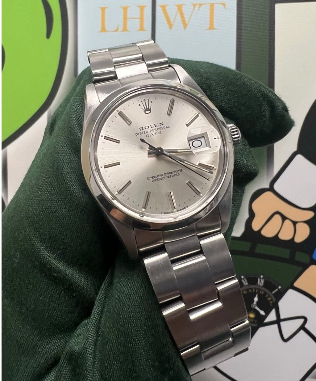 rolex oyster perpetual date 15000 Silver Dial 34mm
