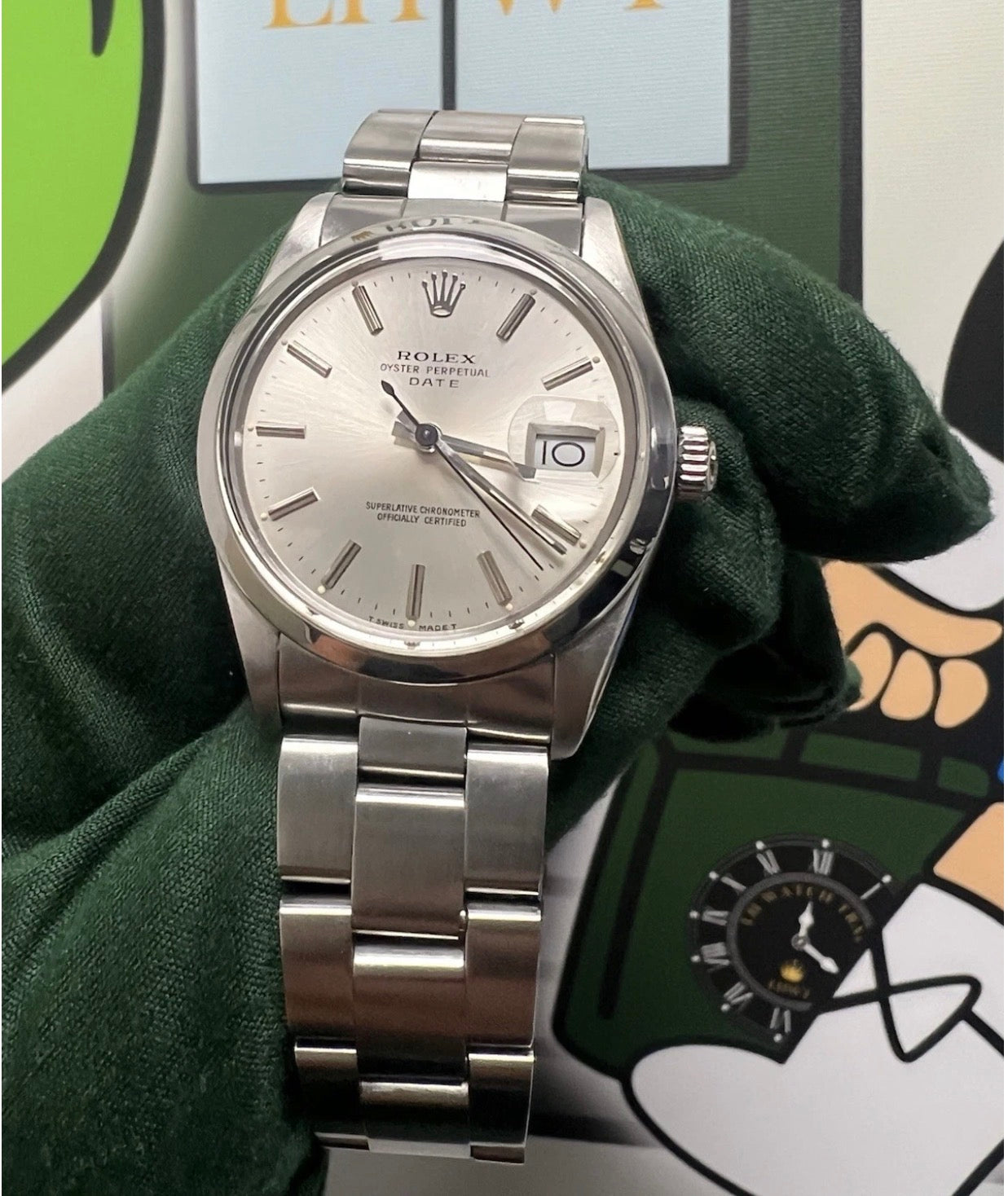 rolex oyster perpetual date 15000 Silver Dial 34mm
