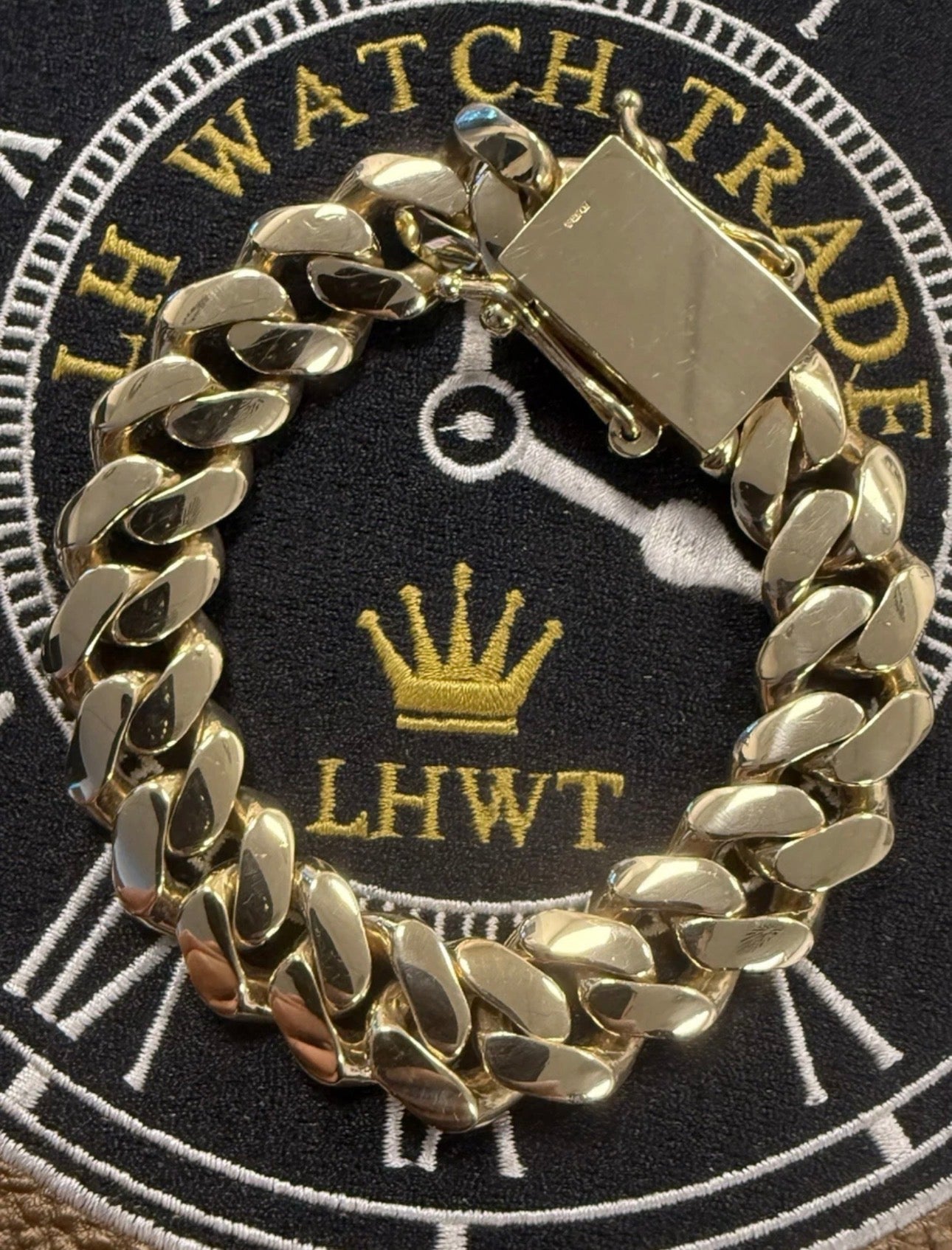 9ct Solid Gold Cuban HEAVY Bracelet 24cm - LH Watch Trade