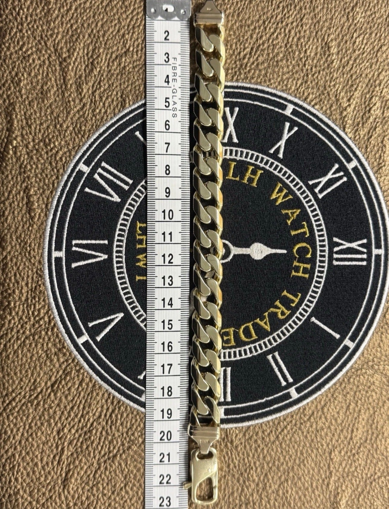 9ct Solid Gold Curb Heavy Bracelet - LH Watch Trade - 86.2g