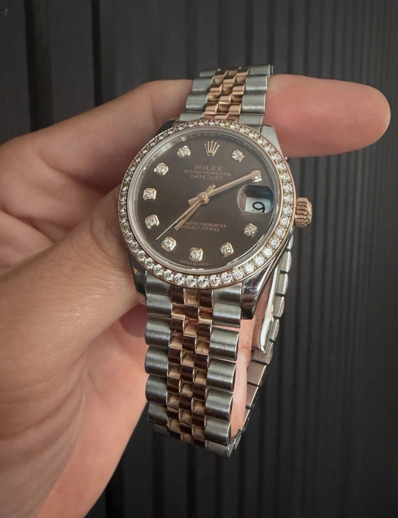 Rolex Datejust Chocolate Diamond Dial 278381RBR Factory Diamond Bezel 31mm B&P
