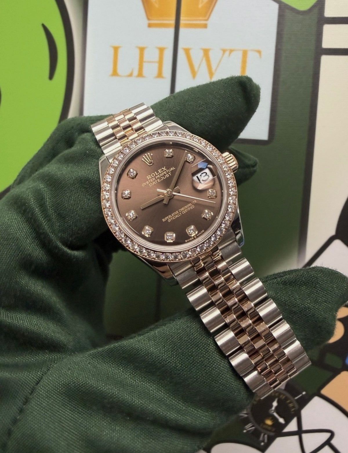 Rolex Datejust Chocolate Diamond Dial 278381RBR Factory Diamond Bezel 31mm B&P