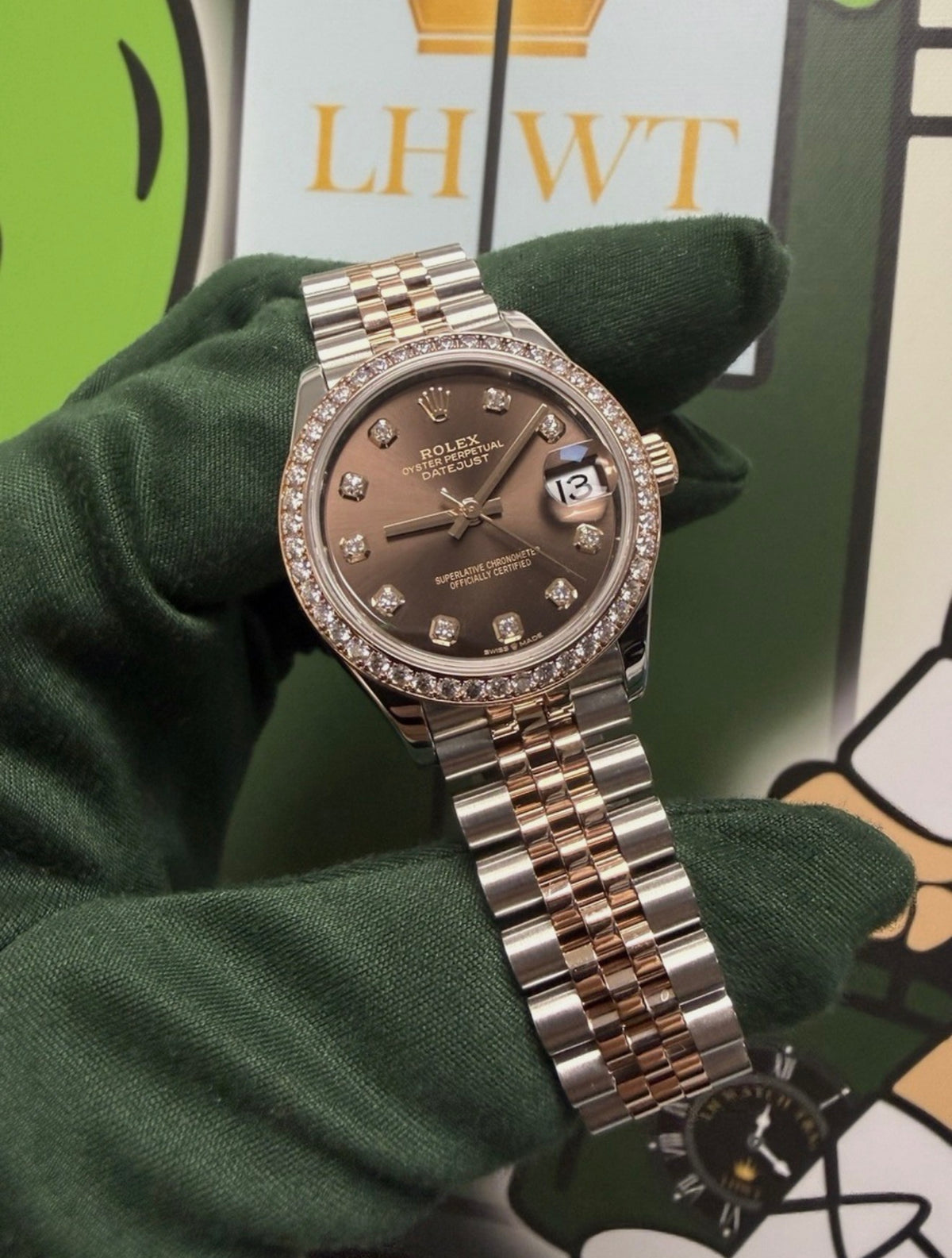 Rolex Datejust Chocolate Diamond Dial 278381RBR Factory Diamond Bezel 31mm B&P