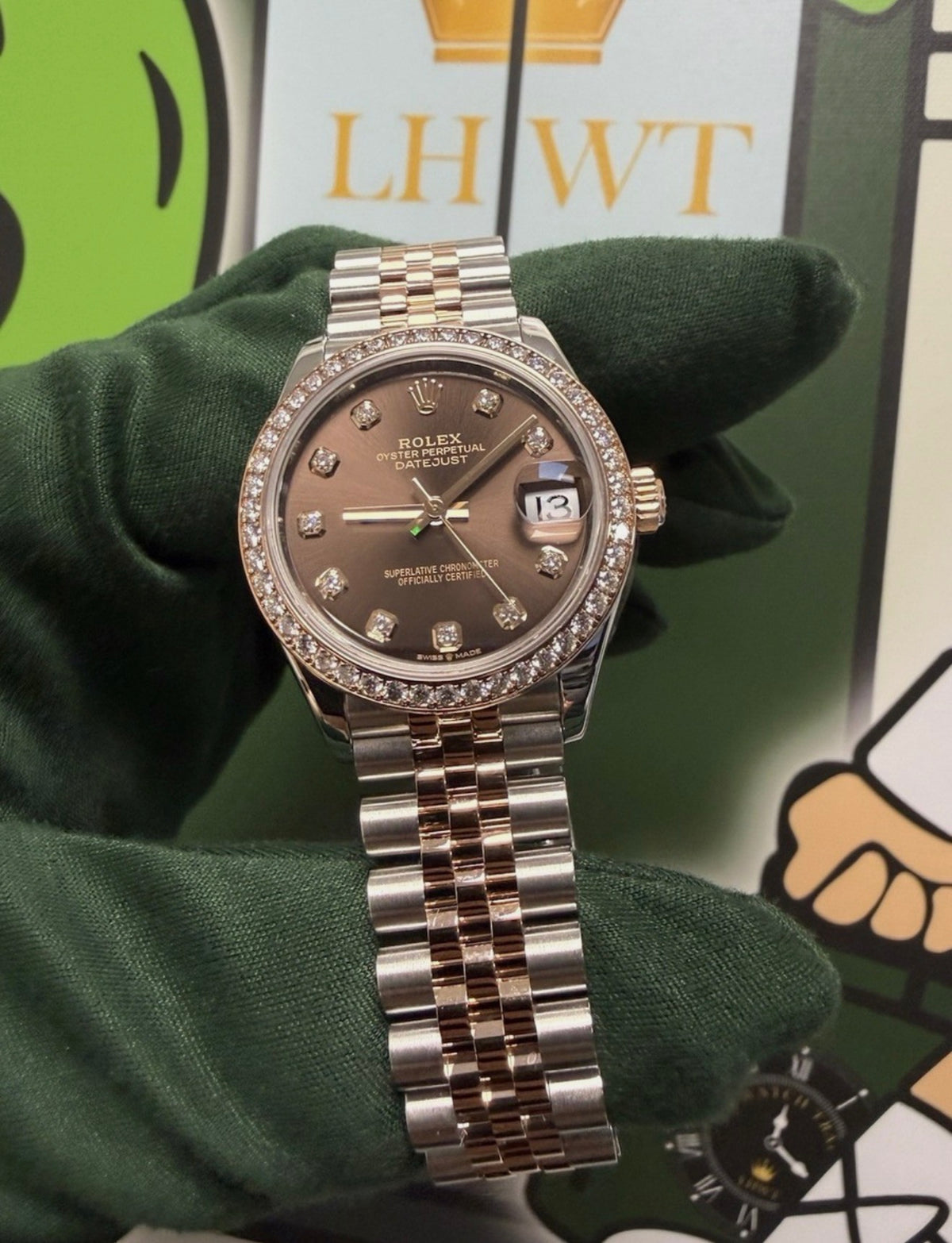 Rolex Datejust Chocolate Diamond Dial 278381RBR Factory Diamond Bezel 31mm B&P