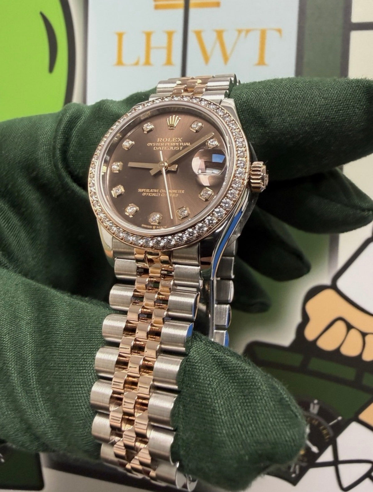 Rolex Datejust Chocolate Diamond Dial 278381RBR Factory Diamond Bezel 31mm B&P
