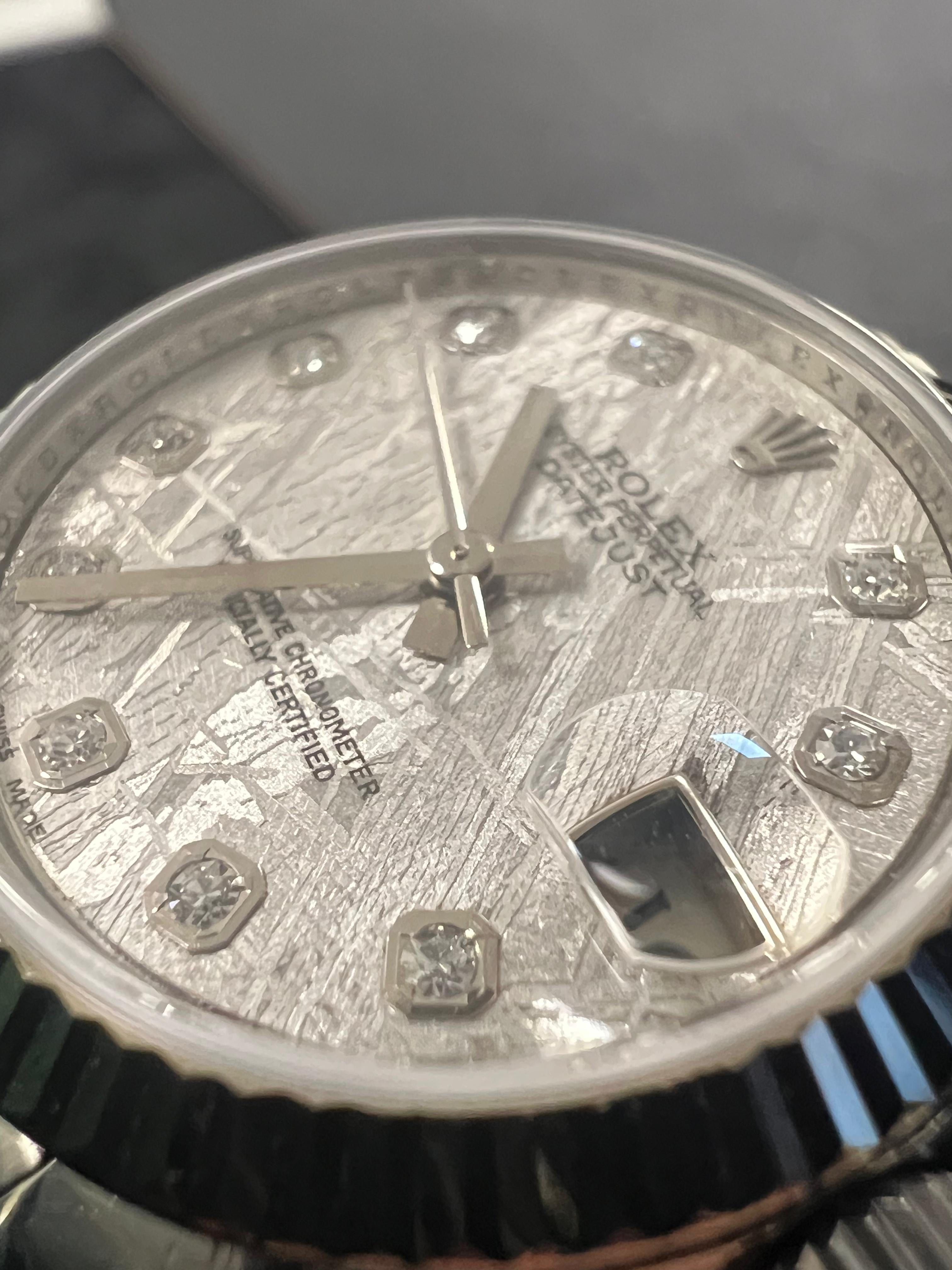 !RARE! Rolex 178274 Factory Meteorite Diamond Dial Box & Papers 31mm Oyster