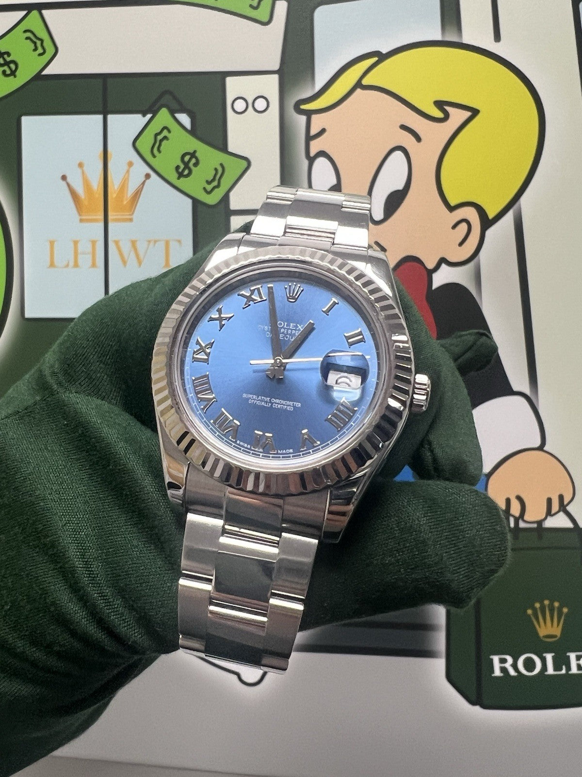 Rolex Datejust ii 41mm Men's Blue Azzuro Watch - 116334 Full set 2016 UK Card