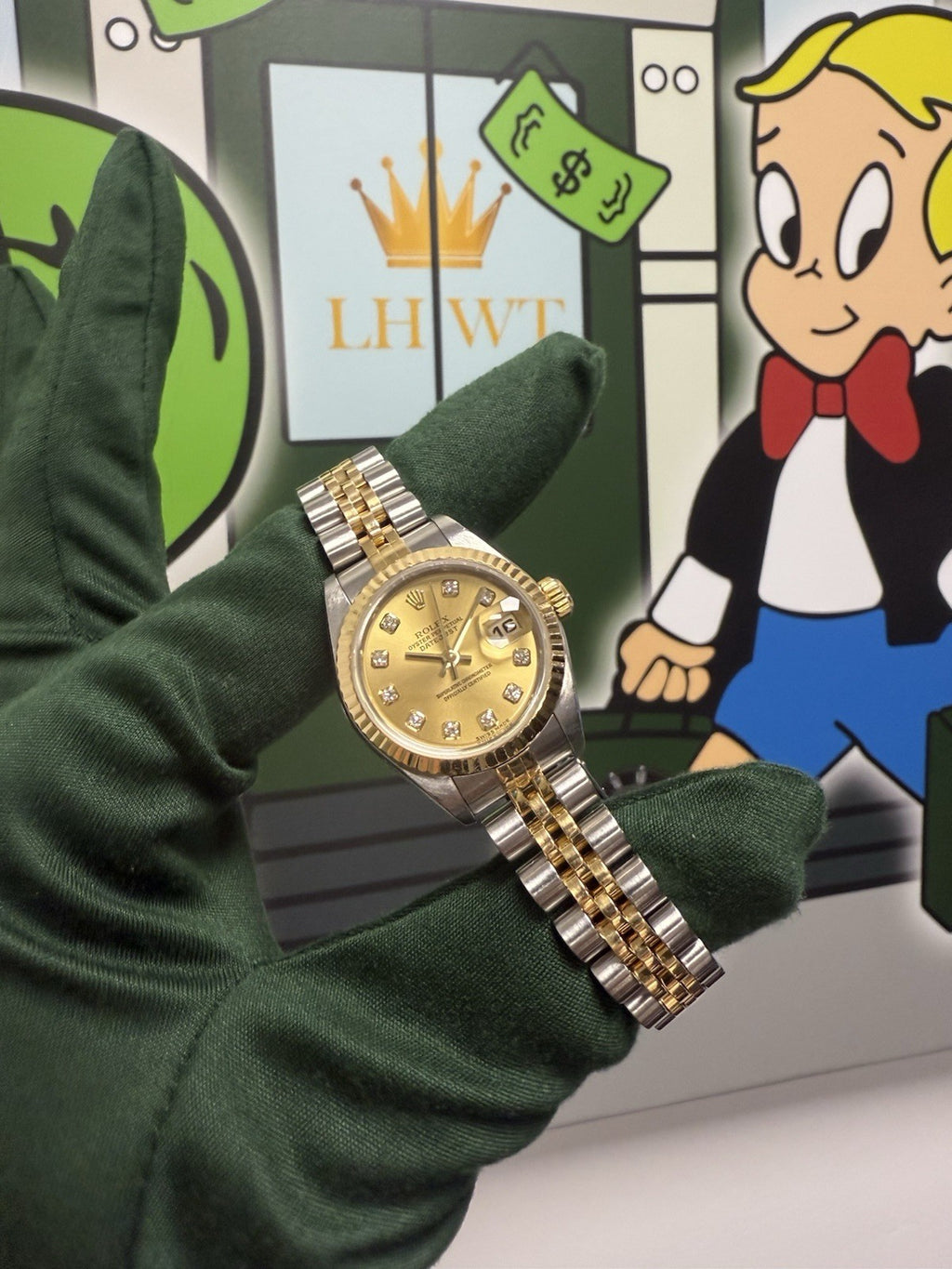 Rolex Ladies Datejust 26mm 79173 Factory Champagne Diamond Dial, Steel & Gold