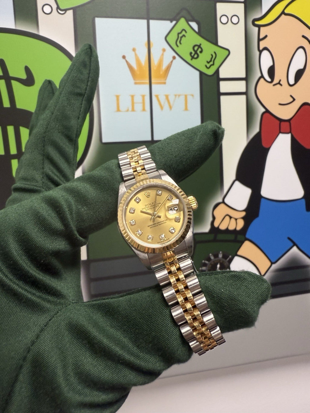 Rolex Ladies Datejust 26mm 79173 Factory Champagne Diamond Dial, Steel & Gold