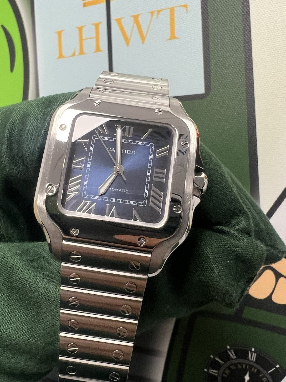 Cartier Santos De Cartier Blue Dial Medium WSSA0063 box & papers 2024 Steel