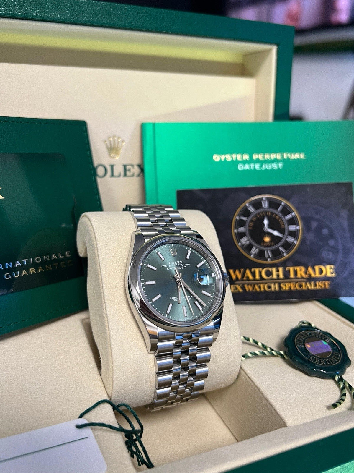 Rolex Datejust Mint Green Jubilee 2026 Watch - 126200-0023 Unworn New Full Set