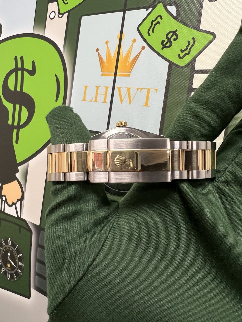 Rolex Champagne Skydweller Box & Papers 18ct Gold & Steel Lh Watch Trade 42mm