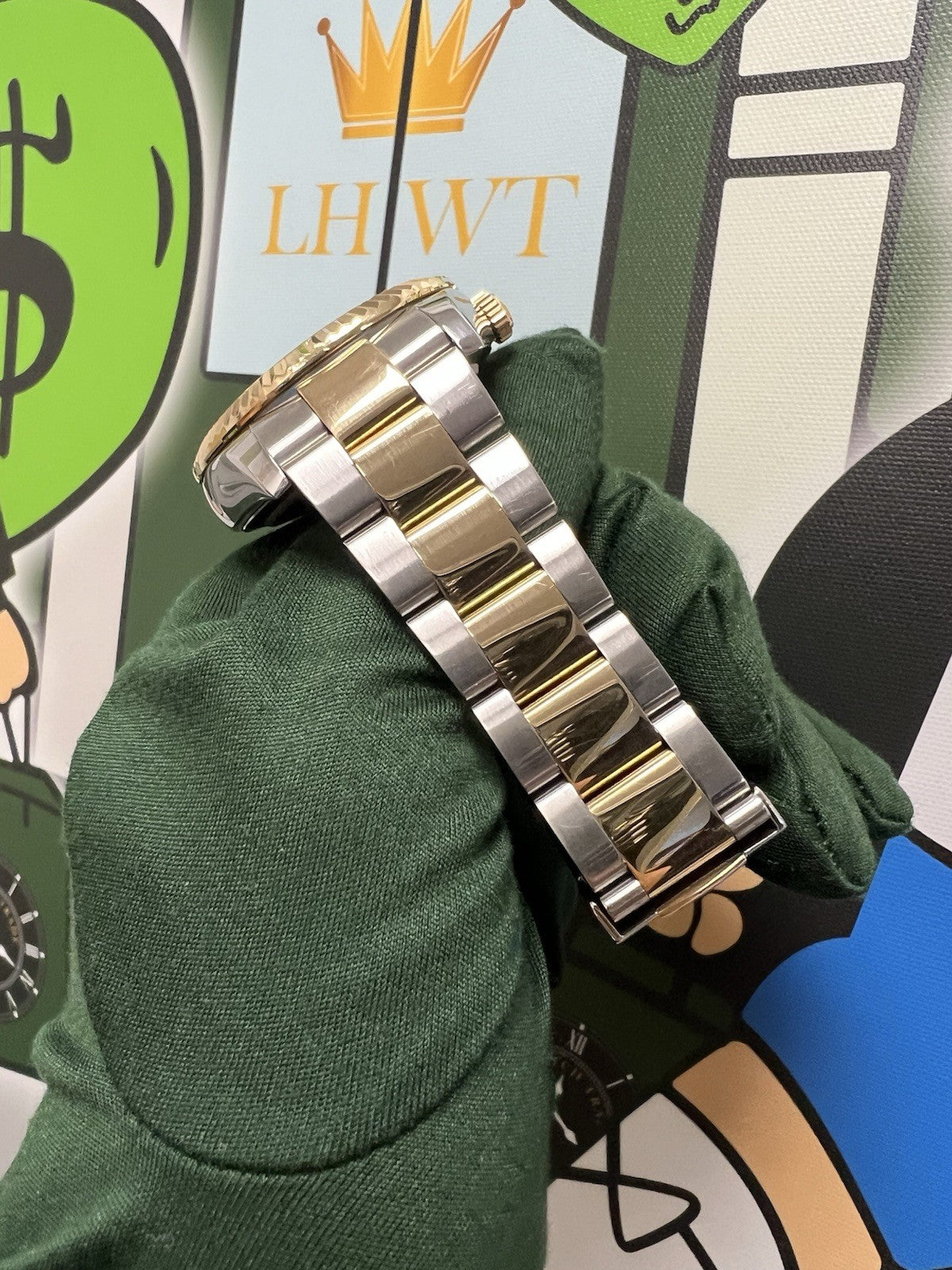 Rolex Champagne Skydweller Box & Papers 18ct Gold & Steel Lh Watch Trade 42mm