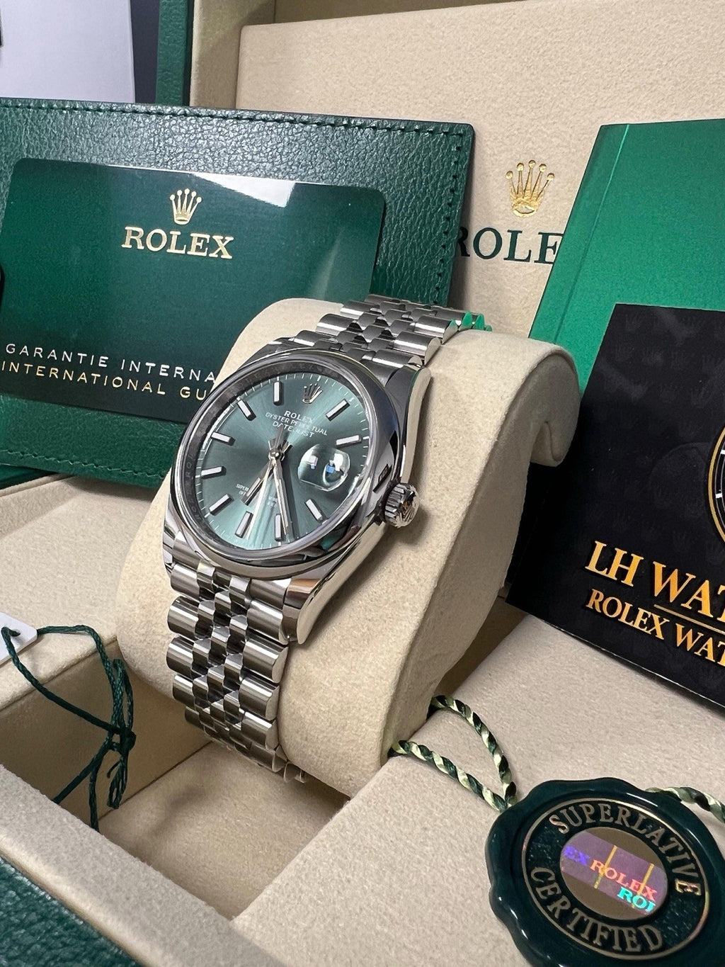 Rolex Datejust Mint Green Jubilee 2026 Watch - 126200-0023 Unworn New Full Set