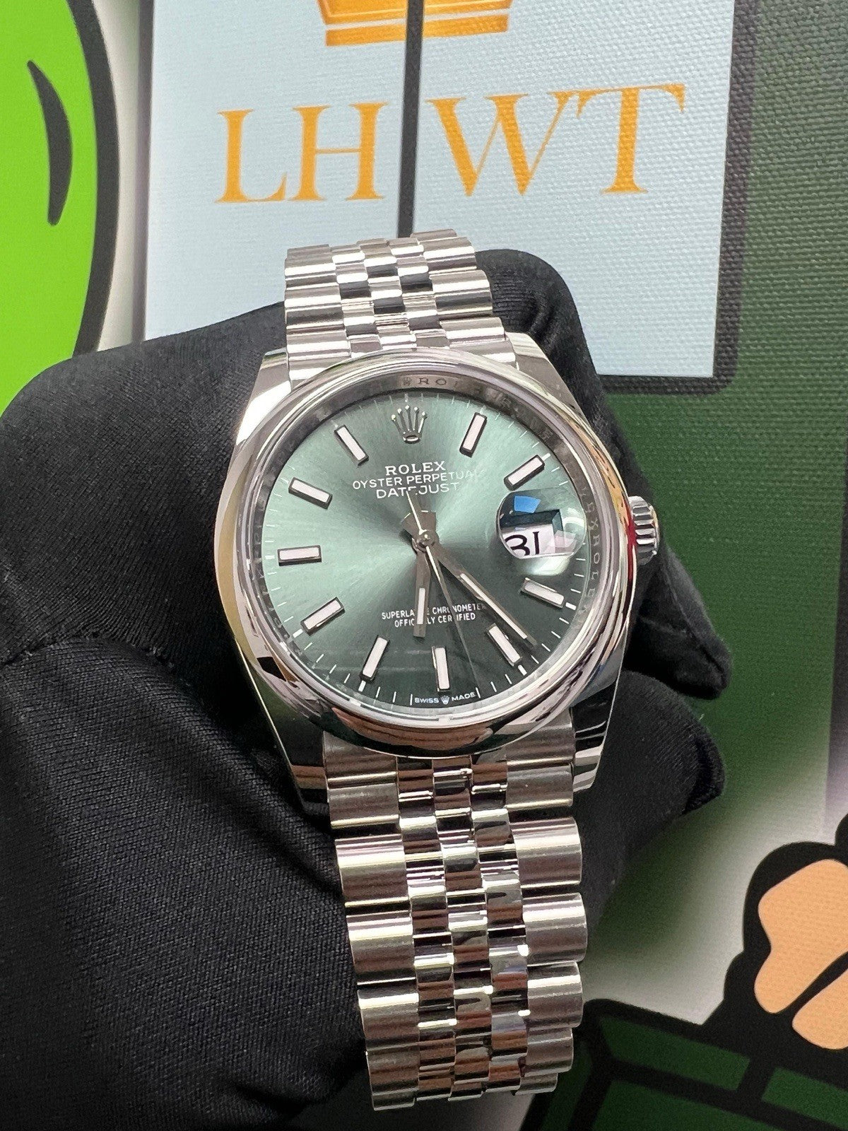 Rolex Datejust Mint Green Jubilee 2026 Watch - 126200-0023 Unworn New Full Set