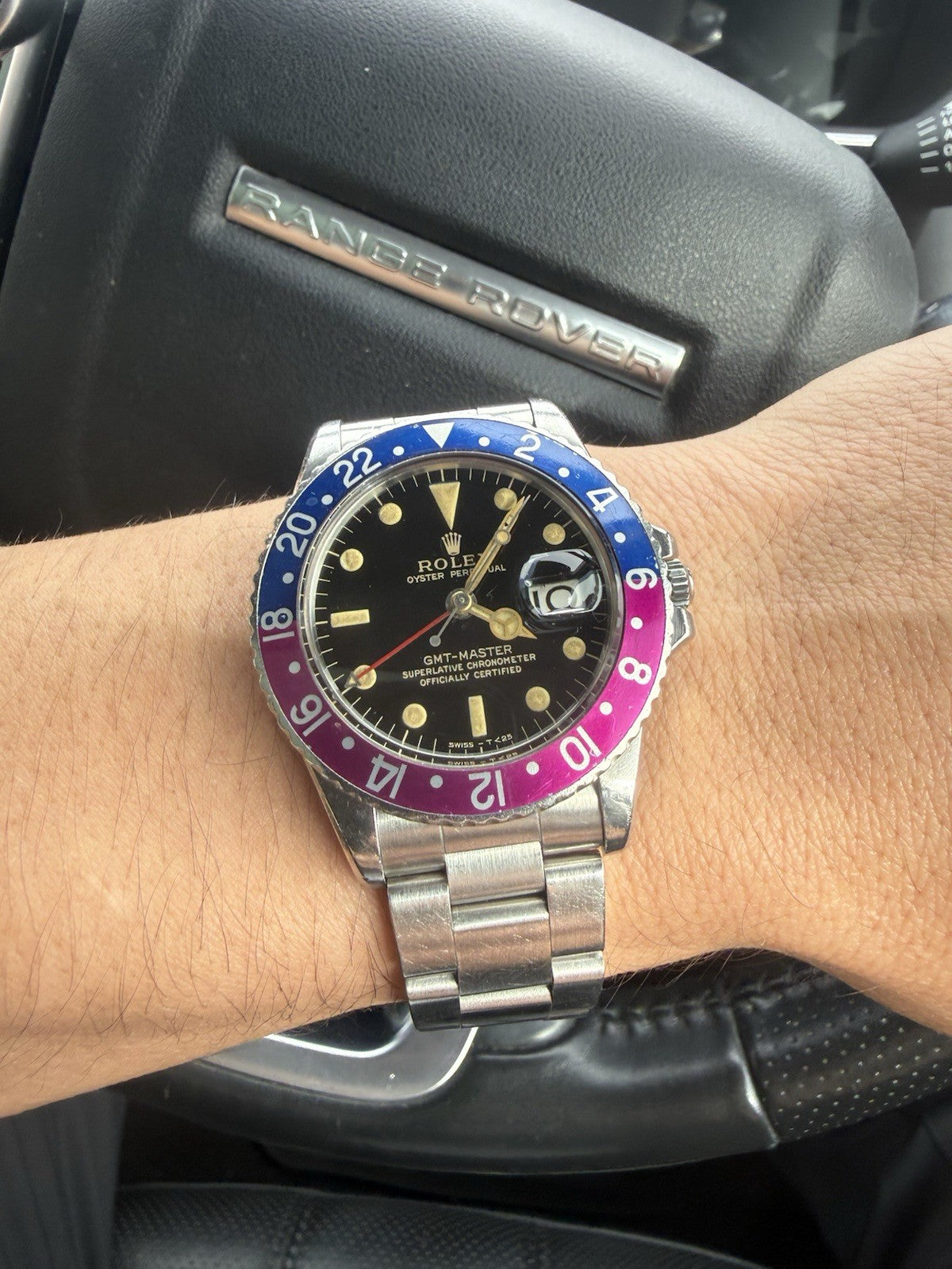 RARE Rolex GMT Master 1675 Box & Papers Fuschia Bezel 1966 Gilt