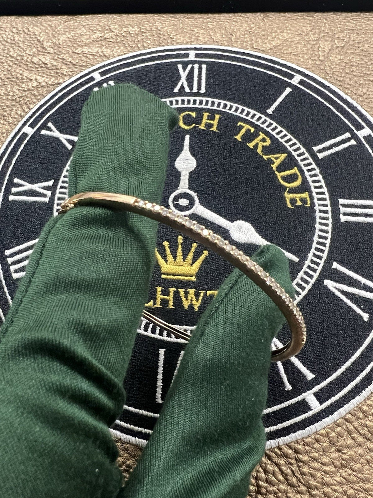 14ct Pink / Rose Gold 0.50ct Real Diamond Bangle Hallmarked