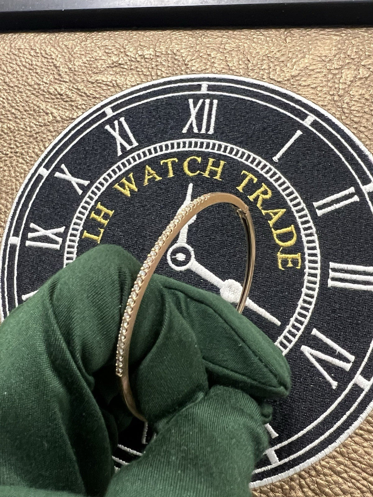 14ct Pink / Rose Gold 0.50ct Real Diamond Bangle Hallmarked