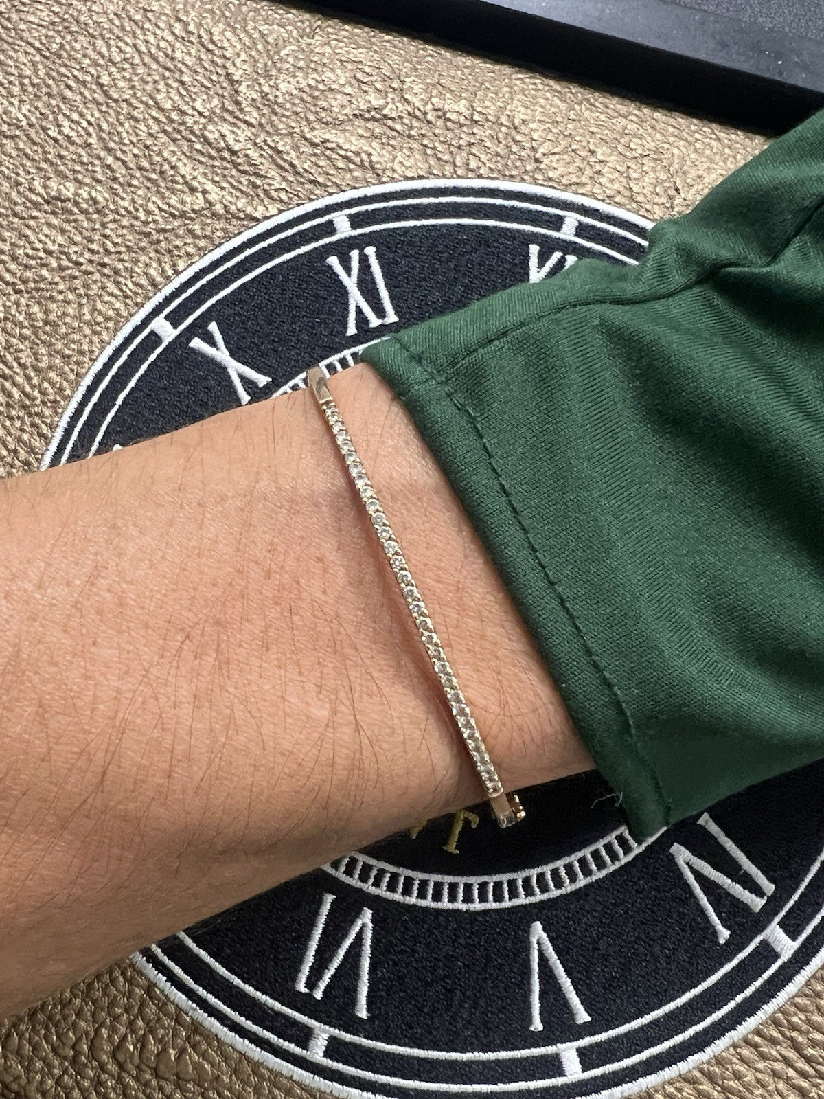 14ct Pink / Rose Gold 0.50ct Real Diamond Bangle Hallmarked