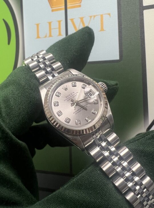 Rolex Date just 79174 Steel White Gold 26mm Diamond Dial Watch Jubilee 2004 Lady