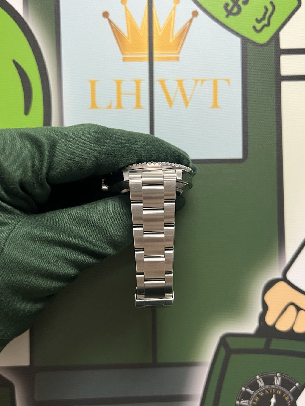 Rolex Submariner Rare Kermit V Serial Engraved Rehault Watch - 16610LV Full Set