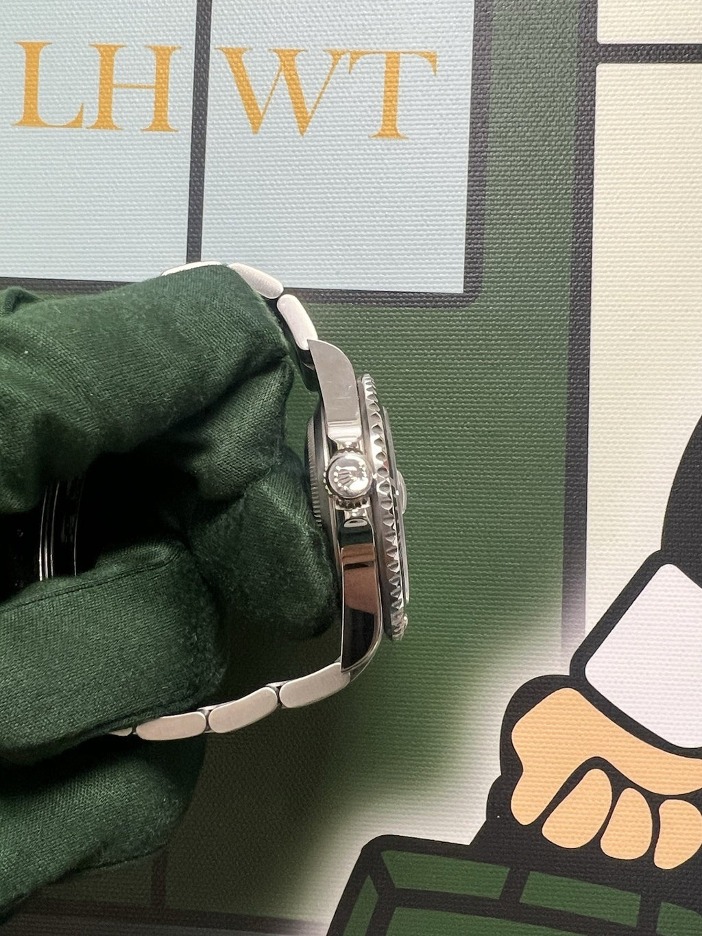Rolex Submariner Rare Kermit V Serial Engraved Rehault Watch - 16610LV Full Set