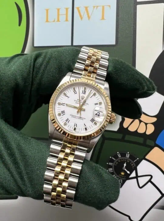 Rolex Ladies Steel & Gold Datejust 31mm 68273 Factory White Dial Box & Papers