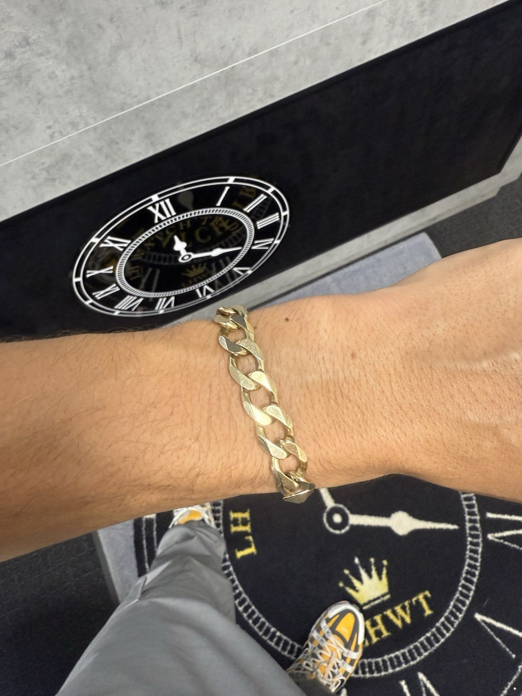 Solid Gold Curb Chain Bracelet 9ct Heavy