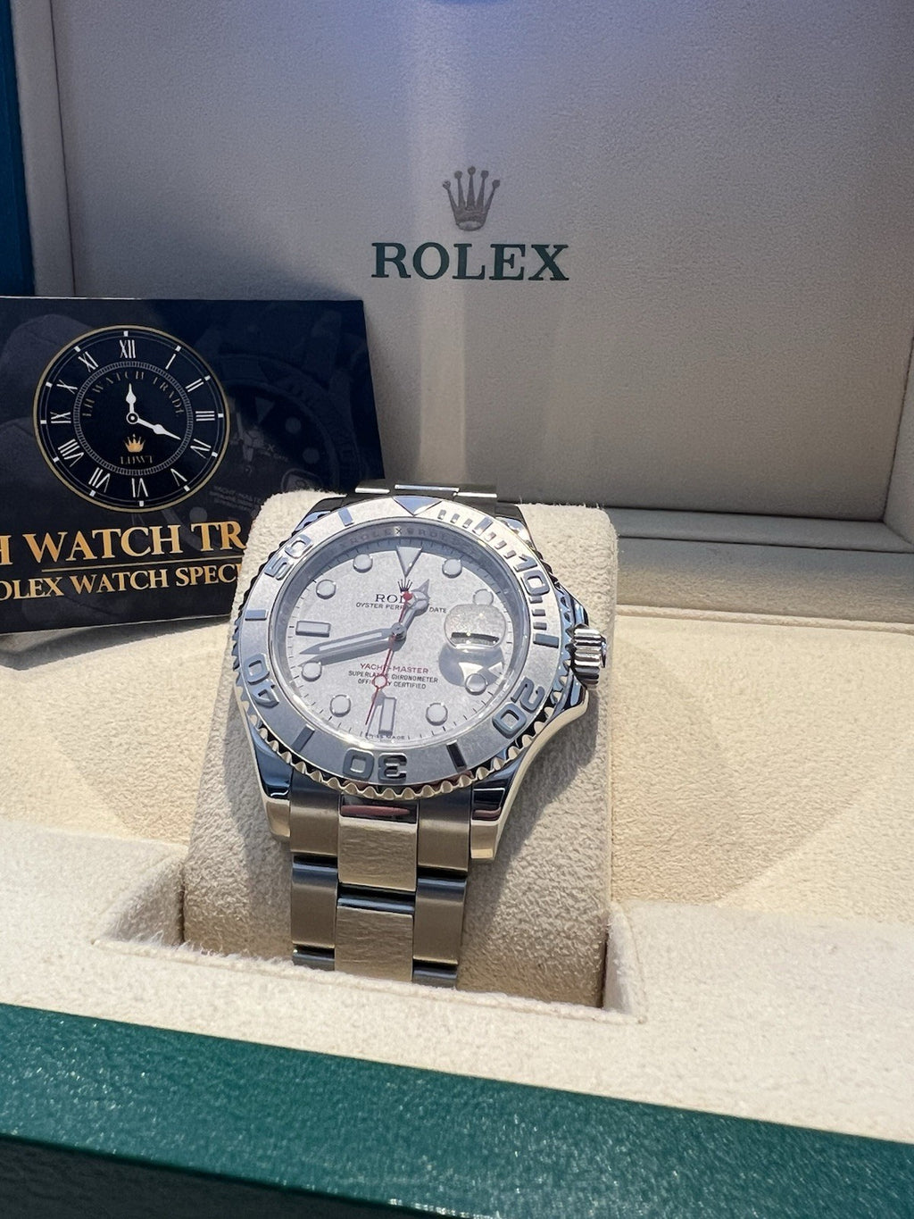 Rolex YachtMaster 16622 Engraved Rehault 40mm Platinum