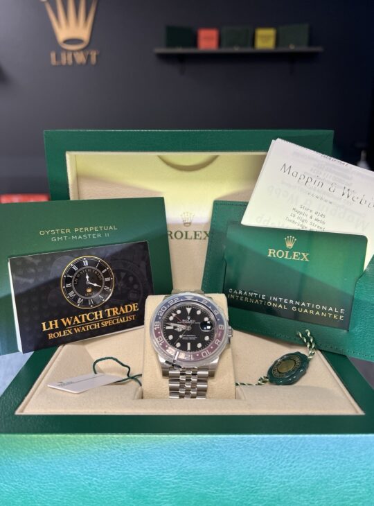 !RARE! Fully Stickered Rolex GMT-Master II Pepsi Jubilee – 126710BLRO Full Set