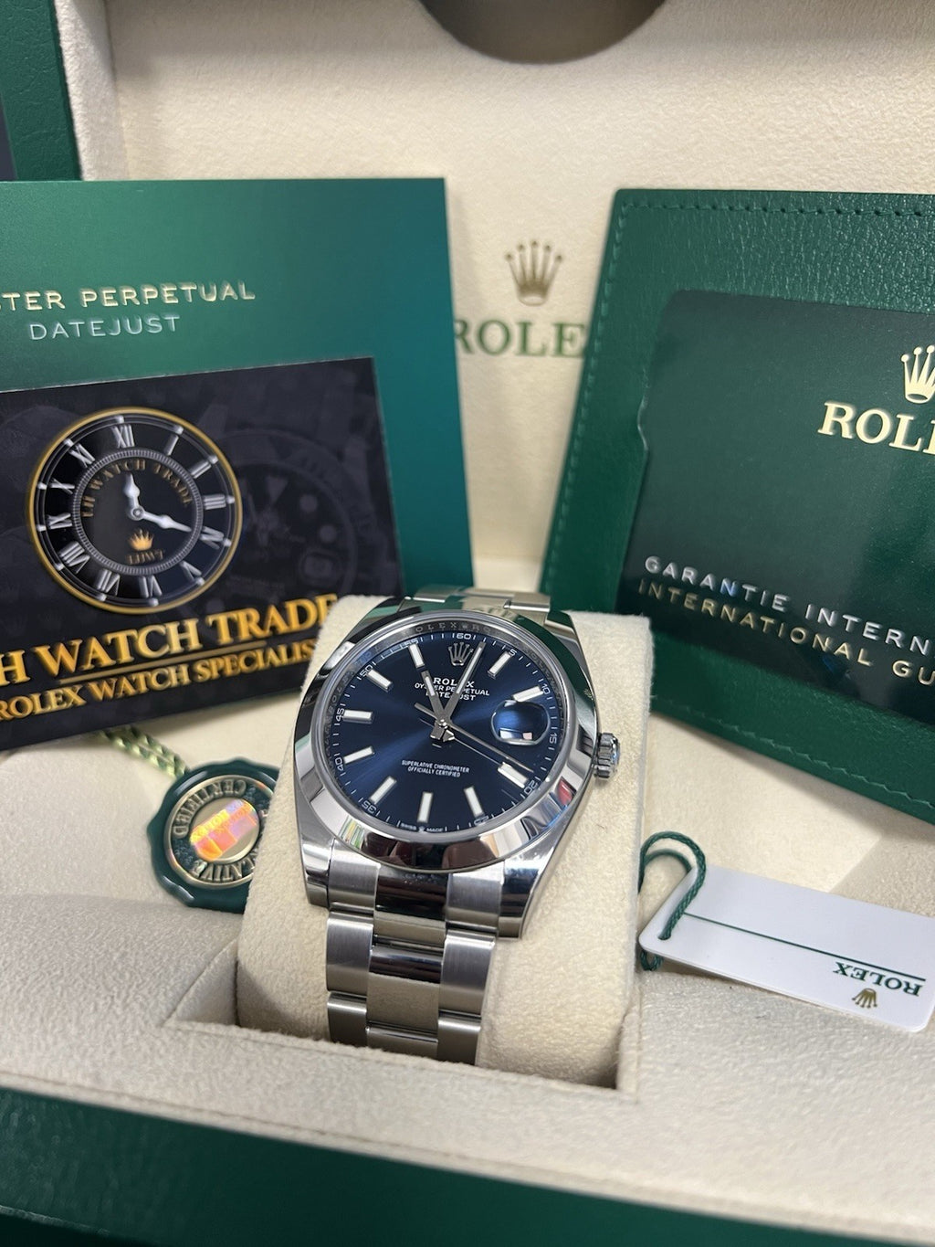 Rolex Datejust 41 2023 Blue Baton Box & Papers 126300 Oyster