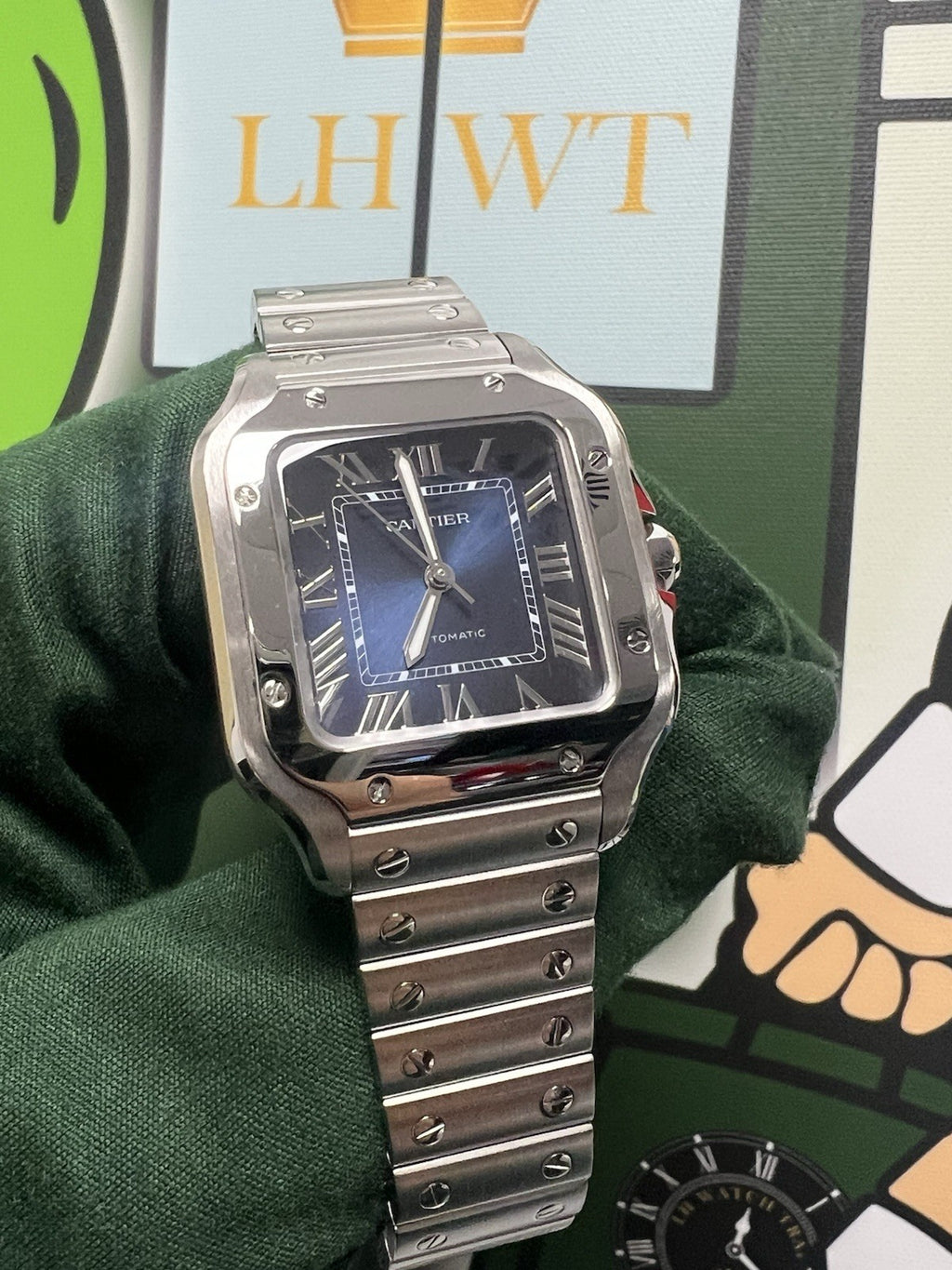 Cartier Santos De Cartier Blue Dial Medium WSSA0063 box & papers 2024 Steel