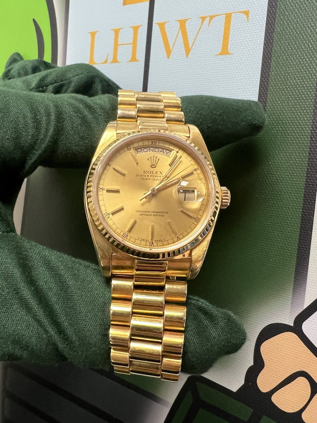 Rolex Day Date 36mm Yellow Gold Model- 18038 – Champagne Dial