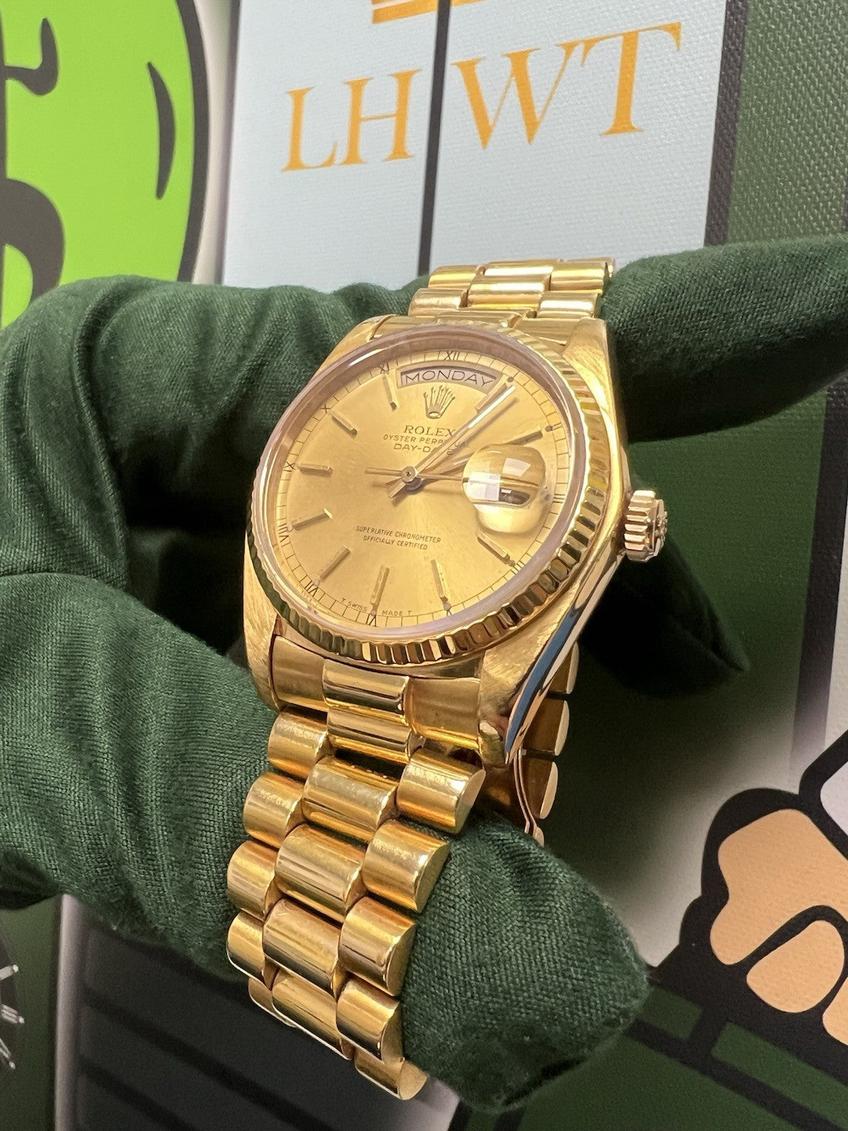 Rolex Day Date 36mm Yellow Gold Model- 18038 – Champagne Dial